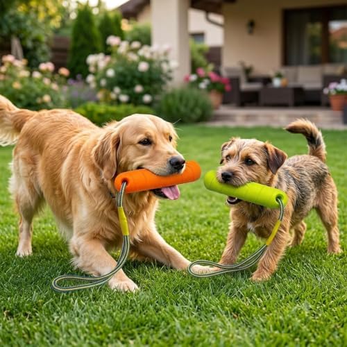 Dog Water Toys (2 Pack) - EVA Floating Dog Training with Rope Handle | Dog water toys made of floating EVA foam Durable dog pool toys with rope handles Perfect floating dog toys for fetch
