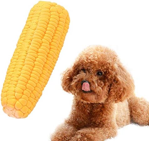 1Pc Yellow Pet Dog Puppy Latex Corn Shape Squeaky Bite-Resistant Interactive Play Chew Toy Pet Supplies Dog Toy Corn, Toys Aggressive Chewers for Small/Medium/Large, Squeak Toys