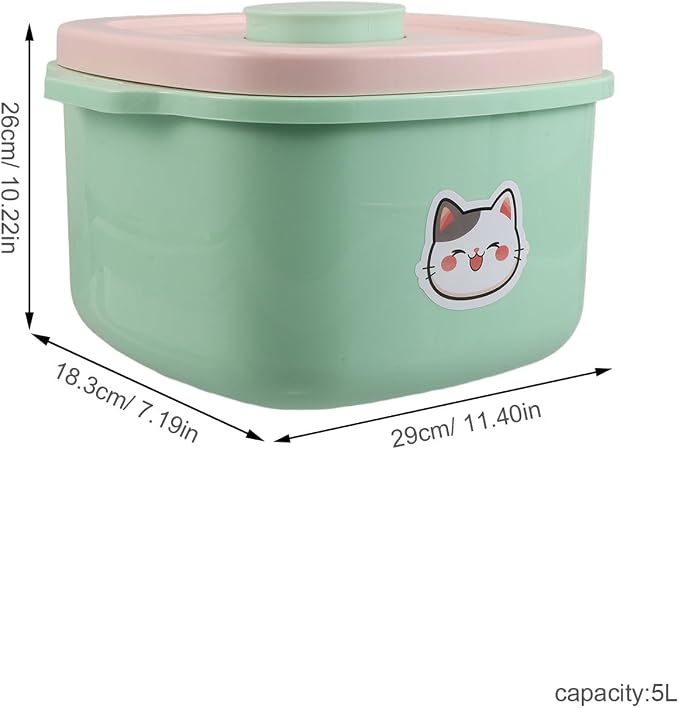 Uonlytech Pet Food Storage Bucket Airtight 5l Plastic Vacuum Seal Moisture Proof Dustproof Container for Dog Cat Food Indoor Outdoor Use