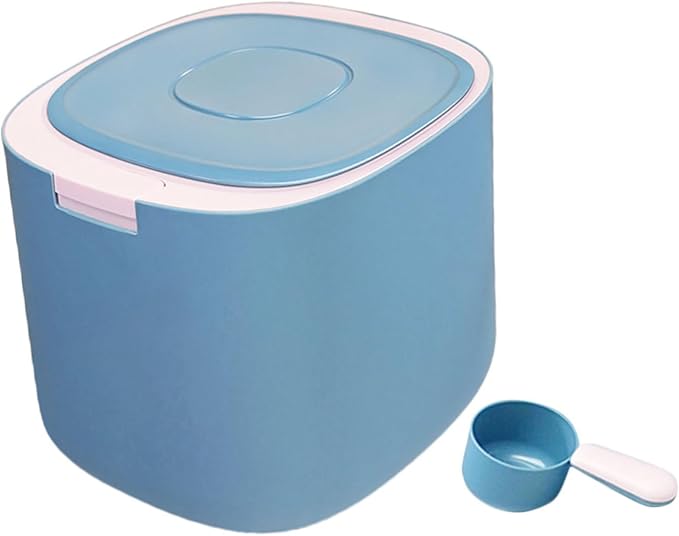 SOLUSTRE 11l Airtight Pet Food Storage Bin with Sealing Lid Fog Matte Finish Cat, 11l, Blue