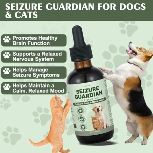 Seizure Guardian for Dogs and Cats, Natural Liquid Formula for Nervous System Comfort, Helps with Occasional Shaking, Tension & Stress, Easy Liquid Dropper, No Artificial Additives - 2 FL OZ