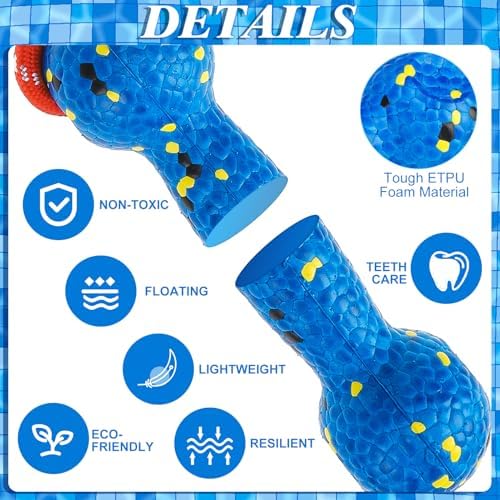 EXPAWLORER Floating Dog Toys 2 Pack, Durable ETPU Dog Water Toys with Rope, Interactive Pool Toy Dummy Bumper for Water Fetch Retrieving, Pool Beach Lake Fetch, Not for Aggressive Dogs