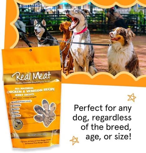 TRMC Real Meat Dog Treats - 12oz Bag of Bite-Sized Air-Dried Venison & Chicken Jerky for Dogs - Grain-Free Jerky Dog Treats Made up of 95% Free-Range Venison & Chicken - All-Natural Dog Treats