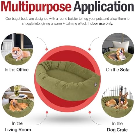 Majestic Pet Suede Calming Dog Bed, 24 Inch Small, Washable, Sage