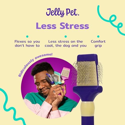 Jelly Pet Double Sided Dog Slicker Brush, Small, Purple