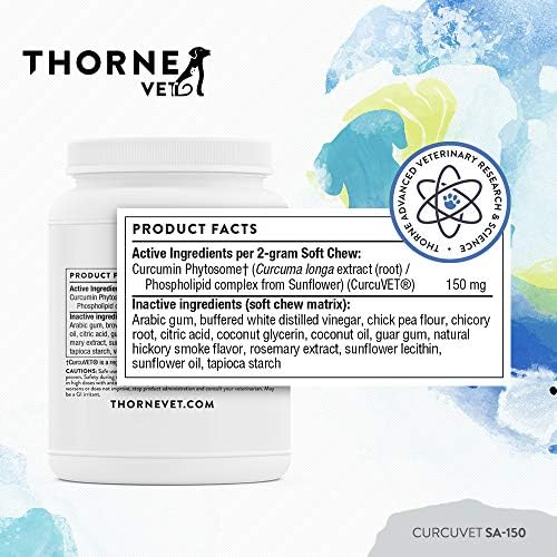 ThorneVET CurcuVET-SA150 – Joint, Muscle, Liver & GI Support for Medium & Large Dogs, 90 Soft Chews