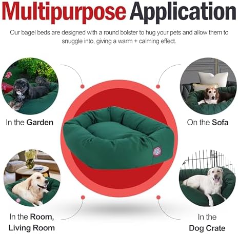 Majestic Pet Bagel Calming Dog Bed, 52 Inch X-Large, Washable, Green