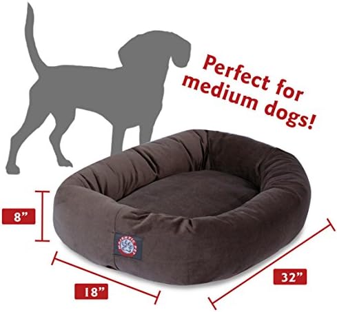 Majestic Pet Suede Calming Dog Bed, 32 Inch Medium, Washable, Chocolate