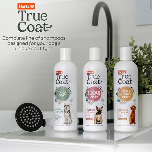 True Coat Short & Smooth Coat Dog Shampoo, 5 in 1 Soothes & Shines with Oat Milk, Coconut Oil & Vitamin E, 16 oz