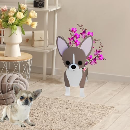Chihuahua Dog Planter Pots, Animal Shaped Flower Pot