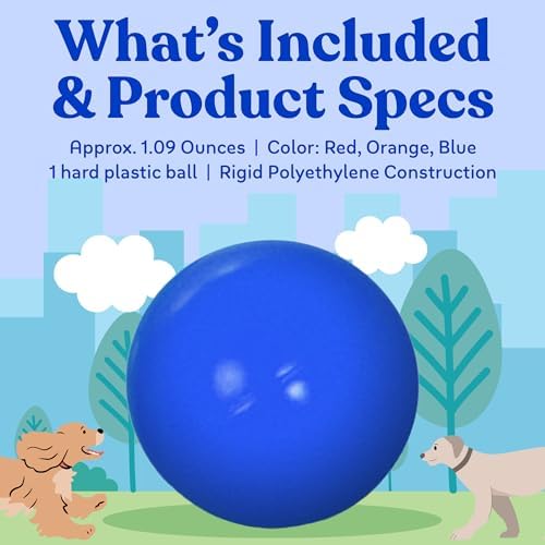 Doggie Dooley Virtually Indestructible Dog Ball - 4.5 Inch Hard Plastic Interactive Dog Toy for Large Breeds Over 1-30 lbs -Built for Herding & Push Play -Floats in Water, Made in USA -Colors May Vary
