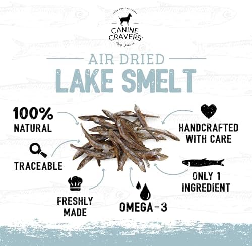 Canine Cravers Single Ingredient Dog Treats - Wild Caught Lake Smelt, 3oz (Pack of 2)