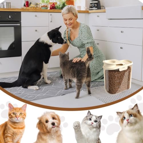Dog Food Storage 2L Airtight Anti-Moisture Dust-Proof, 2L, Khaki