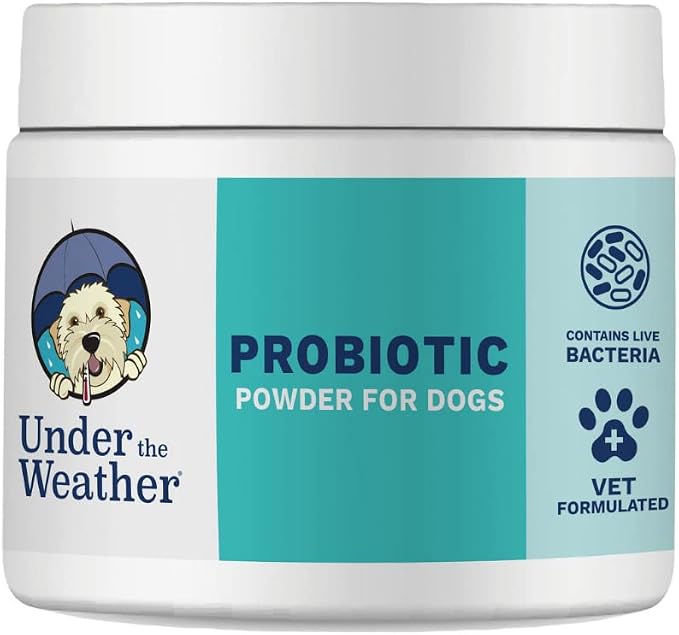 Under The Weather Pet Probiotic Powder for Dogs | Vet Formulated Dog Probiotics Supplement Filled with Good Bacteria | Promotes Healthy Digestion, Appetite, and Strong Immune System| 120 Servings