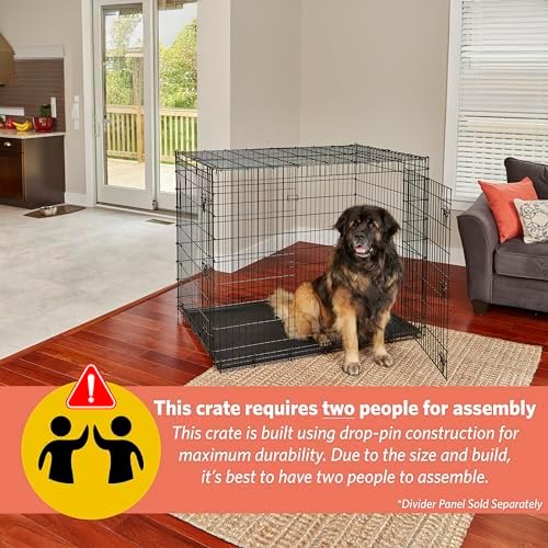 Solutions by Midwest 54-Inch Double Door Crate, Giant Breed Dogs, 100+ lbs