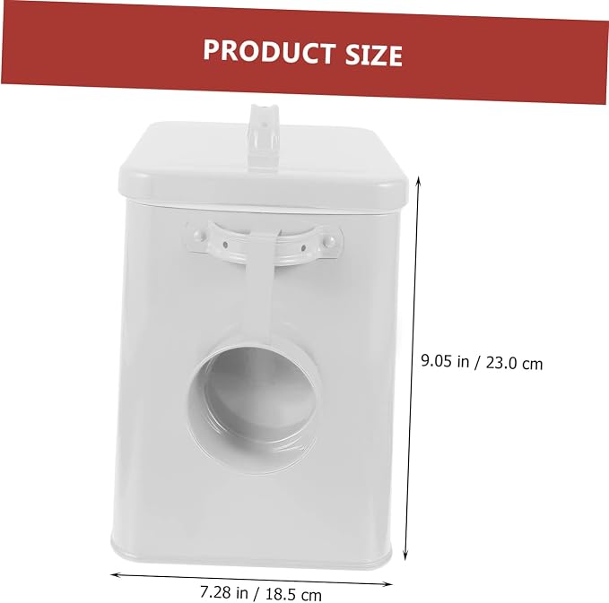 Box Refillable Pet Food Storage Bin Kitchen Storage Case for Rice Dog Food Multi, Iron, White