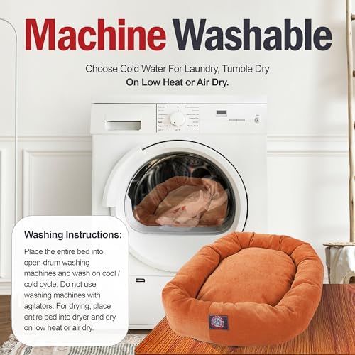 Majestic Pet Villa 24 Inch Shredded Memory Foam Dog Bed for Small Sized Dog 24x19x7 Inch–Orthopedic Pet Bed - Washable Small Puppy Mat with Head Support-Orange