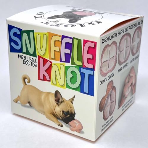 Glory To Dog Pink Snuffle Knot Interactive Dog Toy 4” Puzzle Ball | 8 Squeakers & Crinkle – Treat Hiding Enrichment Toy for Puppy & Small Breed Dogs – Durable Plush Sensory Play & Stimulation
