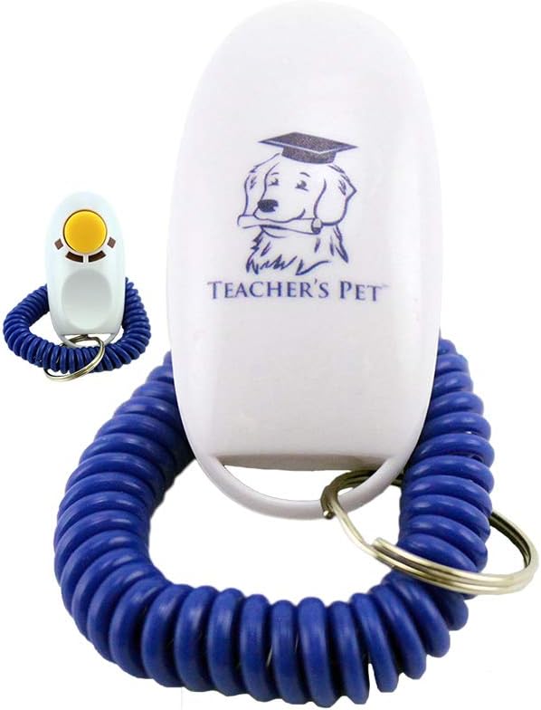 Teacher's Pet Dog Training Clicker with Wrist Strap - Puppy Behavioral Education Training Clicker for Positive Reinforcement - Durable, Lightweight, Easy to Use, Effective