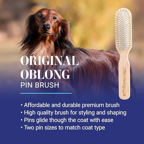 Chris Christensen 27 mm Oblong Pin Dog Brush, Stainless Steel, Brown