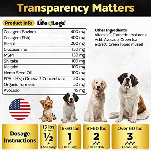 Soft Chews Hip and Joint Supplement for Dogs - Dog Joint Pain Relief Treats - Glucosamine, Chondroitin, Turmeric - Mobility Supplement (Bacon - 30 Soft Chews)