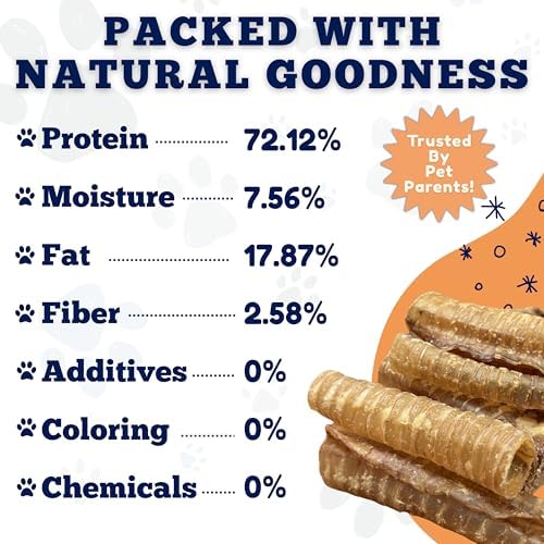 Amazing Dog Treats - 6 Inch Beef Trachea Dog Chews (100 pcs) - Trachea Dog Treats - NO Hide - Digestible and Safe Chews for Dogs - Glucosamine and Chondroitin for Joint Health for Dogs