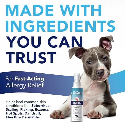 TropiClean OxyMed Hot Spot Treatment Spray for Dogs, Quick Relief, 8oz