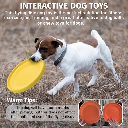 XIGOU Dog Flying Disc - Durable Rubber Flying Disc Dog Toy - 9.25" Indestructible Rubber Dog Flying Discs Flyer Dog Toys - Puncture Resistant & Bite Resistant Extremely - for Medium Large Dogs