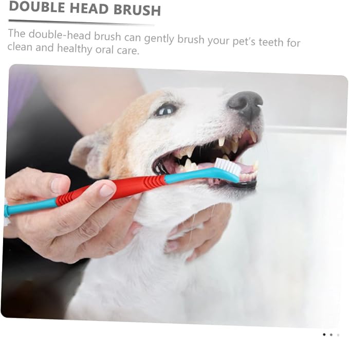 FRCOLOR 8pcs Double-Head Dog Toothbrush Pet Hair Cleaner Brush Soft-bristles Puppy Toothbrush