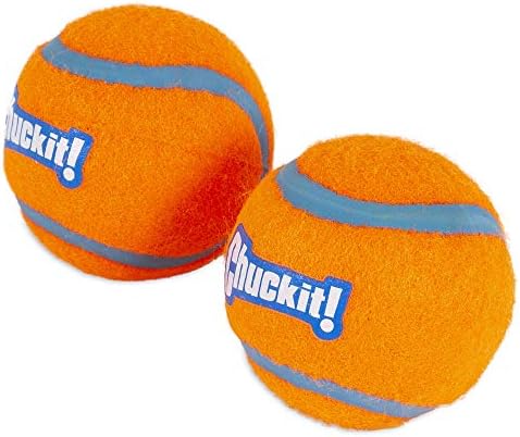 Chuckit! Dog Tennis Ball Dog Toy, Medium (2.5 Inch Diameter) for Dogs 20-60 lbs, Shrink Wrap Pack of 6
