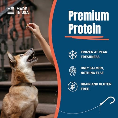 Wild Salmon Freeze-Dried Dog Treats, 8 oz – Single Ingredient, Grain-Free, High-Protein, All-Natural, Rich Omega-3s, Made in USA.