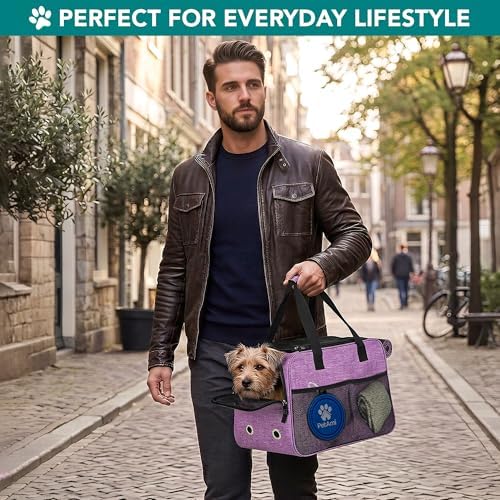 PetAmi Small Dog Purse Carrier with Pockets, Airline Approved, Purple