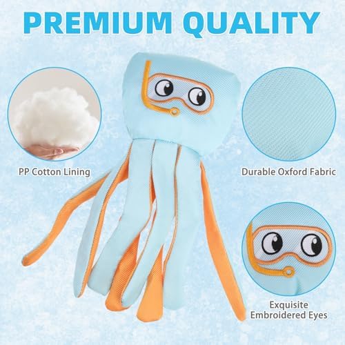 KOOLTAIL Squeaky Floating Dog Toys, 2-Pack, Octopus & Squid