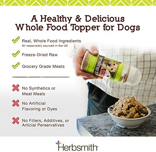 Herbsmith Kibble Seasoning – Freeze Dried Beef – Dog Food Topper for Picky Eaters - 4.5oz