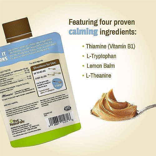 Pet Naturals Calming Chews for Cats, 30 Chews & BusyButter Easy Squeeze Calming Peanut Butter for Dogs, 6 Pouches