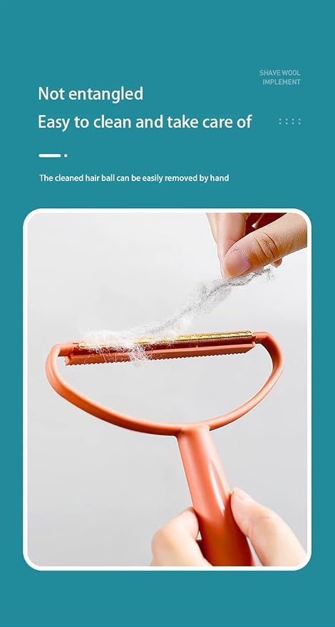 Generic Pet Hair Removal Tool, 2-Sided with Shave and Smooth Surfaces, Large Size, Pet Cleaning Brush for Furniture (Orange)