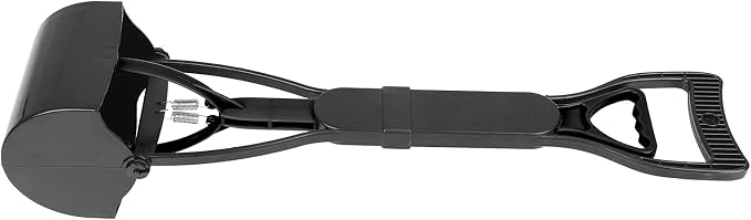 Zerone Pooper Scooper for Large Small Dogs and Cats Extended Handle Pet Poop Pickupper Large Capacity, Easy to Use for Dogs, Cats, Puppies with Poop Bags, Grass and Gravel (All Black)