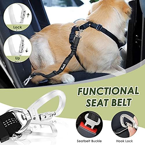 SlowTon Dog Car Seat Belt Harness - B, L