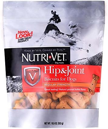 Nutri-Vet Wellness Hip and Joint Level One Small and Medium Dog Treat [Set of 2] Flavor: Peanut Butter