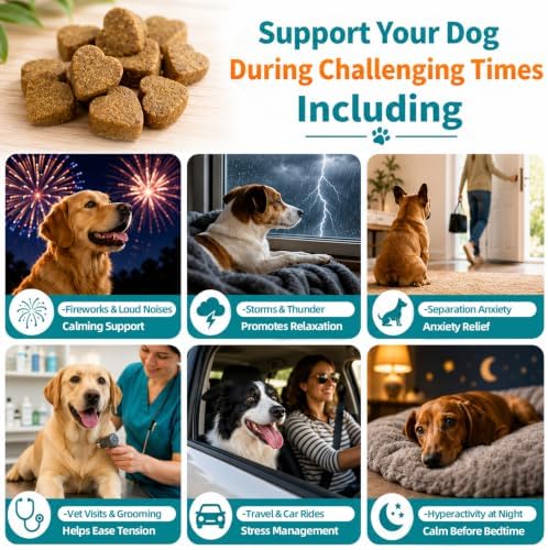 Hemp Calming Chews for Dogs Anxiety and Stress Relief with Melatonin, 200-Pack, 200ct