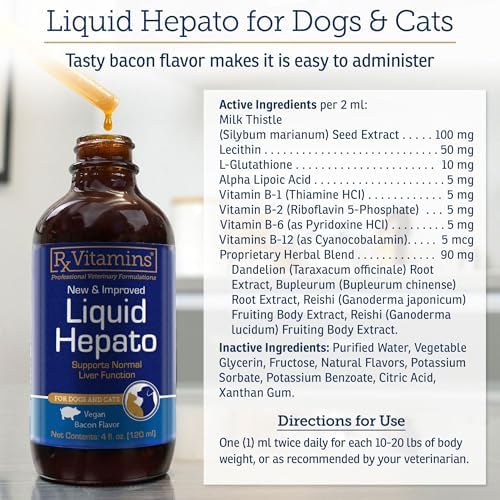 Rx Vitamins Liquid Hepato Support for Dogs & Cats - 4oz