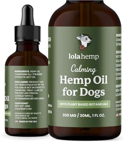 Lolahemp Calming Hemp Oil for Dogs with L-Theanine and Chamomile