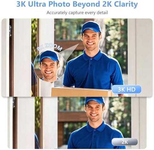 5MP 3K Window Security Camera, 2.4G&5G WiFi Camera for Home Security-2Pack