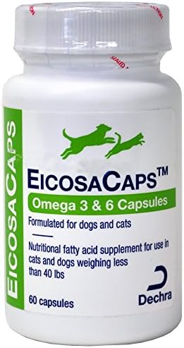 Dechra EicosaCaps Omega 3 & 6 Capsules for Cats and Dogs Under 40 lb 60 Count