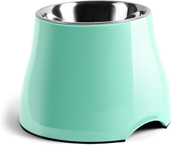 Fluffydream Elevated Dog Bowls, Prevention of Vertebrae Disease, Super Non-Slip, Stainless Steel Bowl, High Capacity, Colorful Raised Dog Bowls for Medium/Small Size Dogs
