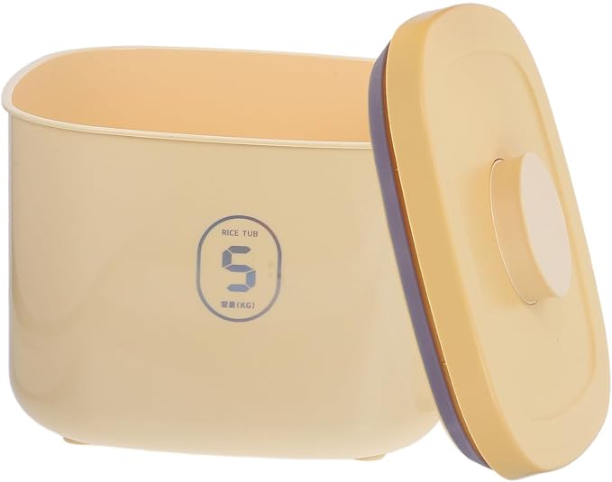GLEAVI Small Airtight Pet Food Storage Container for Dog and Cat Food Vacuum-sealed Moisture-proof Bin with Yellow Lid Suitable for Puppy and Cat Feeding