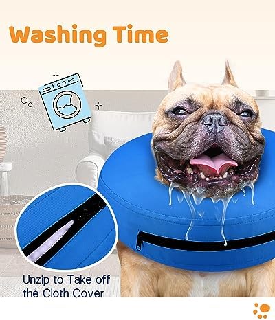 Supet Inflatable Dog Cone Collar Alternative After Surgery, Doggie Neck Donut Collar Recovery ECollar for Post Surgery, Soft Dog Cone for Small Medium Puppies Cats