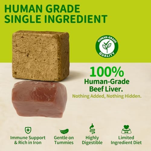 MAJOR PETS Freeze Dried Beef Liver Dog Treats, 3.5 oz Bag, Made in USA