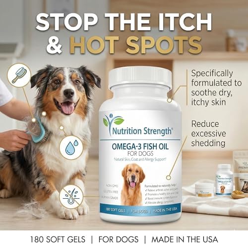 Omega 3 for Dogs | High EPA & DHA Fish Oil Soft Gels