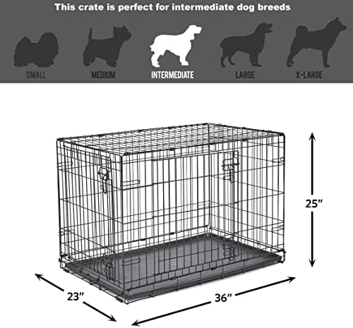 New World by Midwest 36-Inch Double Door Crate, M-L Breeds, 41-70 lbs